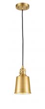 Innovations Lighting 201CSW-SG-M9-SG - Addison - 1 Light - 5 inch - Satin Gold - Cord hung - Mini Pendant