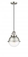 Innovations Lighting 201CSW-SN-HFS-62-SN - Hampden - 1 Light - 7 inch - Brushed Satin Nickel - Cord hung - Mini Pendant