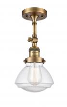 Innovations Lighting 201F-BB-G324 - Olean - 1 Light - 7 inch - Brushed Brass - Semi-Flush Mount