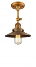 Innovations Lighting 201F-BB-M4 - Railroad - 1 Light - 8 inch - Brushed Brass - Semi-Flush Mount