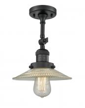 Innovations Lighting 201F-BK-G2 - Halophane - 1 Light - 9 inch - Matte Black - Semi-Flush Mount