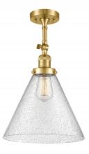 Innovations Lighting 201F-SG-G44-L - Cone - 1 Light - 12 inch - Satin Gold - Semi-Flush Mount