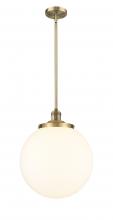 Innovations Lighting 201S-BB-G201-14 - Beacon - 1 Light - 14 inch - Brushed Brass - Stem Hung - Pendant