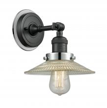 Innovations Lighting 203BK-BPPC-HRPC-G2 - Halophane - 1 Light - 9 inch - Matte Black - Sconce