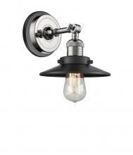 Innovations Lighting 203BP-PNBK-M6-BK - Railroad - 1 Light - 8 inch - Polished Nickel - Sconce