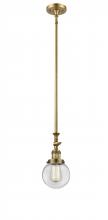 Innovations Lighting 206-BB-G202-6 - Beacon - 1 Light - 6 inch - Brushed Brass - Stem Hung - Mini Pendant