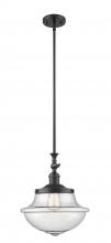  206-BK-G544 - Oxford - 1 Light - 12 inch - Matte Black - Stem Hung - Mini Pendant