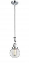 Innovations Lighting 206-PC-G202-6 - Beacon - 1 Light - 6 inch - Polished Chrome - Stem Hung - Mini Pendant