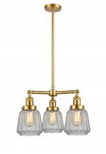 Innovations Lighting 207-SG-G142-LED - Chatham - 3 Light - 24 inch - Satin Gold - Stem Hung - Chandelier