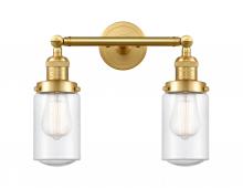  208-SG-G314 - Dover - 2 Light - 14 inch - Satin Gold - Bath Vanity Light