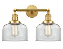 Innovations Lighting 208-SG-G72 - Bell - 2 Light - 19 inch - Satin Gold - Bath Vanity Light