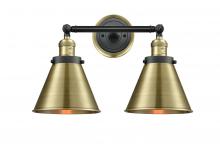 Innovations Lighting 208BP-BABAB-M13-AB - Appalachian - 2 Light - 18 inch - Black Antique Brass - Bath Vanity Light