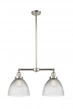  209-PN-G222 - Seneca Falls - 2 Light - 21 inch - Polished Nickel - Stem Hung - Island Light