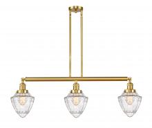  213-SG-G664-7 - Bullet - 3 Light - 38 inch - Satin Gold - Stem Hung - Island Light