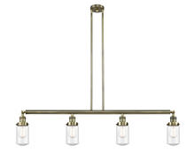  214-AB-G314-LED - Dover - 4 Light - 49 inch - Antique Brass - Stem Hung - Island Light