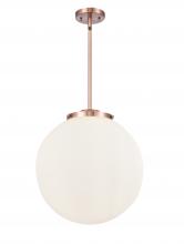 Innovations Lighting 221-3S-AC-G201-16-LED - Beacon - 3 Light - 16 inch - Antique Copper - Cord hung - Pendant