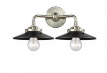 Innovations Lighting 284-2W-SN-M6-BK - Railroad - 2 Light - 16 inch - Brushed Satin Nickel - Bath Vanity Light