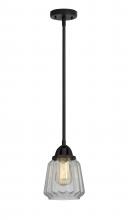 Innovations Lighting 288-1S-BK-G142 - Chatham - 1 Light - 7 inch - Matte Black - Cord hung - Mini Pendant