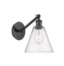 Innovations Lighting 317-1W-BK-GBC-84 - Berkshire - 1 Light - 8 inch - Matte Black - Sconce