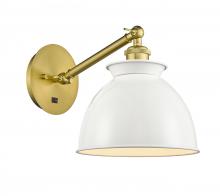 Innovations Lighting 317-1W-SG-M14-W - Adirondack - 1 Light - 8 inch - Satin Gold - Sconce