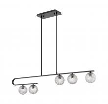 Innovations Lighting 320-5I-BK-G320-5CL-BK - Barrington - 5 Light - 45 inch - Matte Black - Cord hung - Island Light