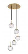 Innovations Lighting 320-5P-BB-G320-6CL-BB - Barrington - 5 Light - 16 inch - Brushed Brass - Cord hung - Mini Pendant