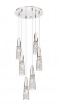 Innovations Lighting 322-6P-PN-G322-3CL - Amherst Brook - 6 Light - 14 inch - Polished Nickel - Cord Hung - Multi Pendant