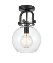 Innovations Lighting 410-1F-BK-8CL-LED - Newton Sphere - 1 Light - 8 inch - Matte Black - Flush Mount