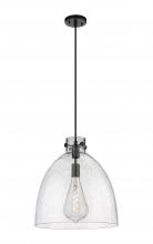 Innovations Lighting 410-1PL-BK-G412-16SDY - Newton Bell - 1 Light - 16 inch - Matte Black - Cord hung - Pendant