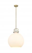 Innovations Lighting 410-1SL-BB-G410-16WH - Newton Sphere - 1 Light - 16 inch - Brushed Brass - Pendant