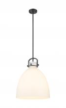 Innovations Lighting 410-1SL-BK-G412-16WH - Newton Bell - 1 Light - 16 inch - Matte Black - Pendant