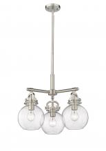  410-3CR-SN-G410-7SDY - Newton Sphere - 3 Light - 21 inch - Satin Nickel - Pendant