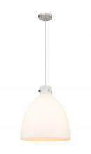  410-3PL-SN-G412-18WH - Newton Bell - 3 Light - 18 inch - Satin Nickel - Cord hung - Pendant