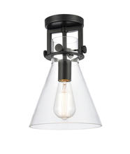  411-1F-BK-8CL - Newton Cone - 1 Light - 8 inch - Matte Black - Flush Mount