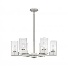 Innovations Lighting 427-6CR-SN-G427-9CL - Claverack - 6 Light - 28 inch - Satin Nickel - Chandelier