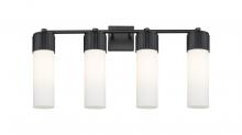 Innovations Lighting 428-4W-BK-G428-12WH - Bolivar - 4 Light - 31 inch - Matte Black - Bath Vanity Light