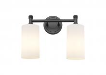 Innovations Lighting 434-2W-BK-G434-7WH - Crown Point - 2 Light - 14 inch - Matte Black - Bath Vanity Light