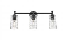 Innovations Lighting 434-3W-BK-G434-7DE - Crown Point - 3 Light - 24 inch - Matte Black - Bath Vanity Light