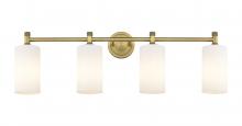 Innovations Lighting 434-4W-BB-G434-7WH - Crown Point - 4 Light - 34 inch - Brushed Brass - Bath Vanity Light