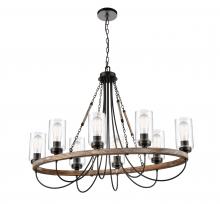 Innovations Lighting 442-8CR-BK-CL - Paladin - 8 Light - 39 inch - Matte Black - Chain Hung - Chandelier