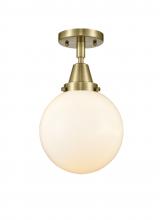 Innovations Lighting 447-1C-AB-G201-8 - Beacon - 1 Light - 8 inch - Antique Brass - Flush Mount