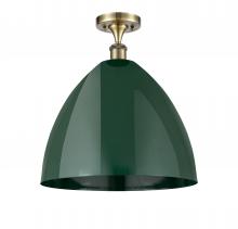 Innovations Lighting 516-1C-AB-MBD-16-GR - Plymouth - 1 Light - 16 inch - Antique Brass - Semi-Flush Mount