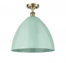 Innovations Lighting 516-1C-AB-MBD-16-SF - Plymouth - 1 Light - 16 inch - Antique Brass - Semi-Flush Mount