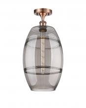 Innovations Lighting 516-1C-AC-G557-10SM - Vaz - 1 Light - 10 inch - Antique Copper - Semi-Flush Mount