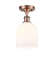 Innovations Lighting 516-1C-AC-G558-6GWH - Bella - 1 Light - 6 inch - Antique Copper - Semi-Flush Mount