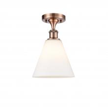 Innovations Lighting 516-1C-AC-GBC-81 - Berkshire - 1 Light - 8 inch - Antique Copper - Semi-Flush Mount