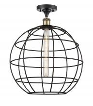 Innovations Lighting 516-1C-BAB-CE-16-BK - Lake Placid - 1 Light - 16 inch - Black Antique Brass - Semi-Flush Mount