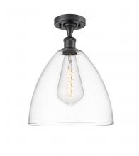 Innovations Lighting 516-1C-BK-GBD-122 - Bristol - 1 Light - 12 inch - Matte Black - Semi-Flush Mount