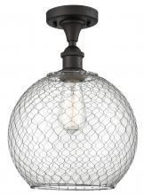 Innovations Lighting 516-1C-OB-G122-10CSN - Farmhouse Chicken Wire - 1 Light - 10 inch - Oil Rubbed Bronze - Semi-Flush Mount