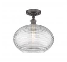 Innovations Lighting 516-1C-OB-G555-12CL - Ithaca - 1 Light - 12 inch - Oil Rubbed Bronze - Semi-Flush Mount